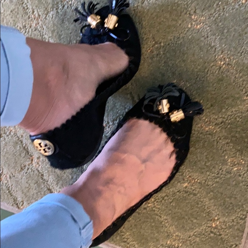 black calf hair ballet flats. Good conditions